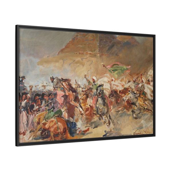 Battle Pyramids Framed Canvas