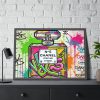 Graffiti-Style Artwork of Chanel No. 5 Perfume Bottle Framed Poster