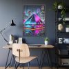 17979103836790599969_2048.jpeg Pyramids Illuminated by Neon Lights Framed Poster