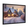 Half Timbered Cottage In Winter Framed Poster
