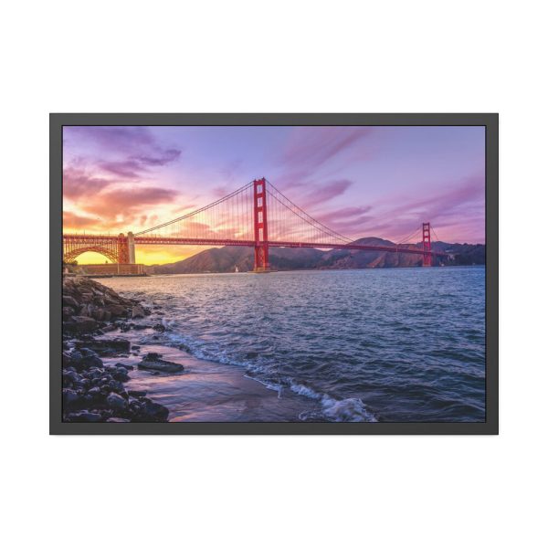 Sunset Over Golden Gate Bridge Framed Poster