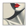 Minimalist of Woman's Lower Face Framed Canvas