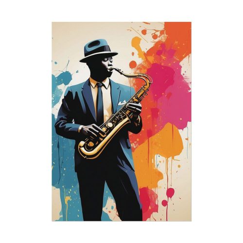 18362989192972859292_2048.jpeg Abstract Saxophone Jazz Player Art Poster
