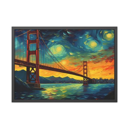 Colorful and Dramatic Golden Gate Bridge Framed Poster