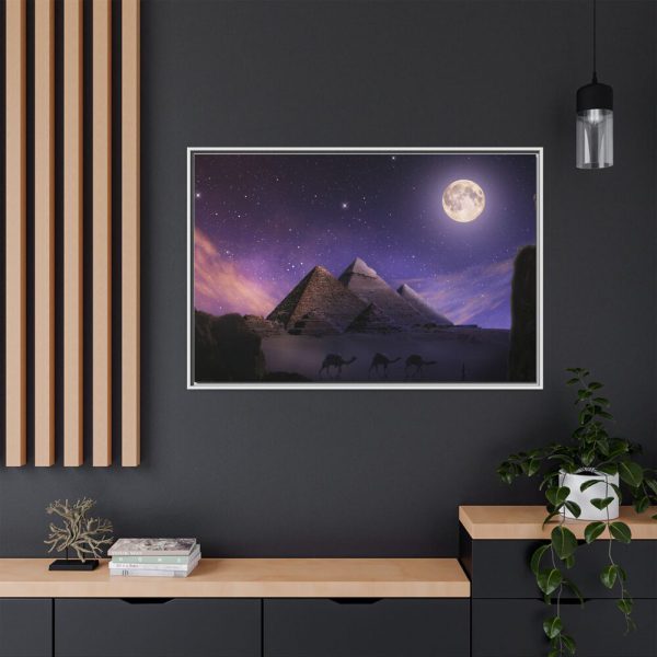 18411866097310887560_2048.jpeg Bedouin Near the Pyramids Framed Canvas
