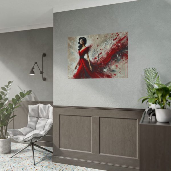 18440407332705748528_2048.jpeg Stylized Woman in Flowing Red Dress Poster