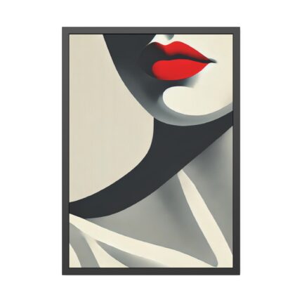 Minimalist of Woman's Lower Face Framed Poster