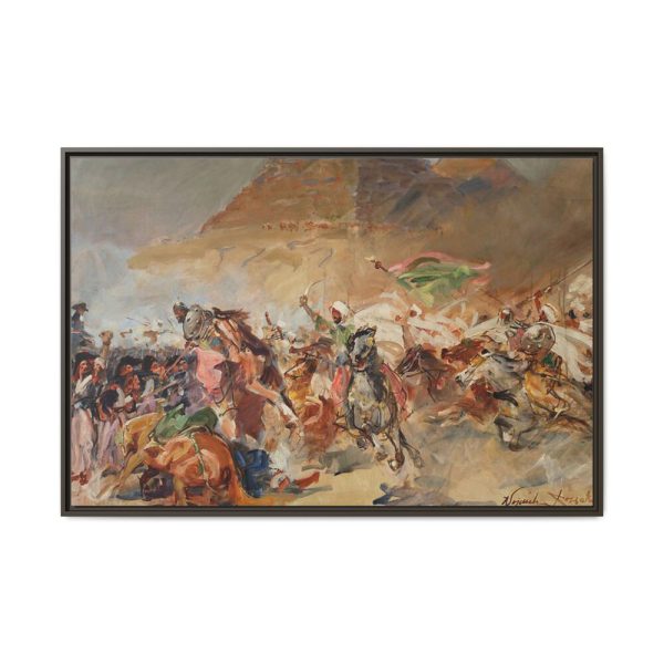 Battle Pyramids Framed Canvas