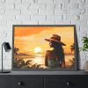 Beautiful Vintage Woman Beach Art Framed Poster