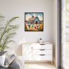 Barn Farm With Chickens Framed Canvas