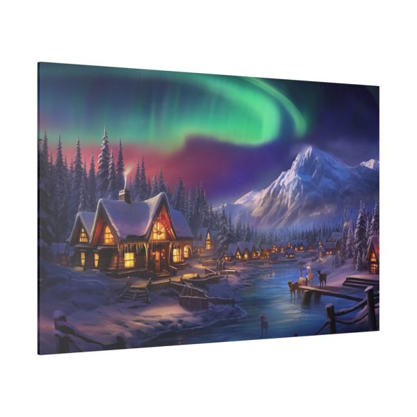 1970990337299010002_2048.jpeg Cottage In Winter With Northern Lights Standard Canvas