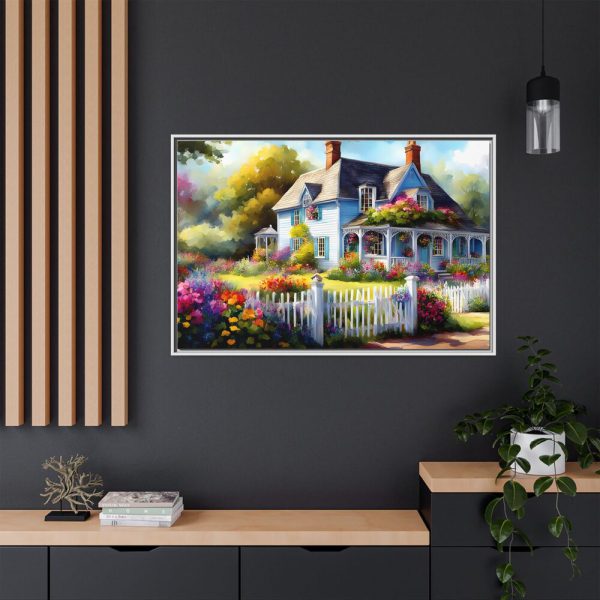 2009773986538941268_2048.jpeg Cottage With Flower Garden Framed Canvas