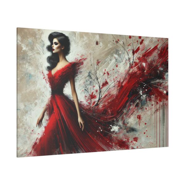 2048809943557451600_2048.jpeg Stylized Woman in Flowing Red Dress Standard Canvas