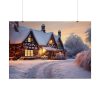 Half Timbered Cottage In Winter Poster