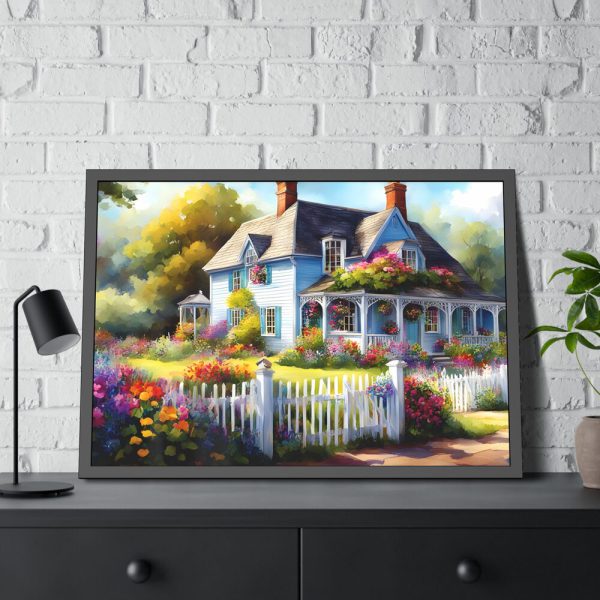 2209484711207993346_2048-1.jpeg Cottage With Flower Garden Framed Poster
