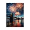Brooklyn Bridge NYC Fireworks Poster