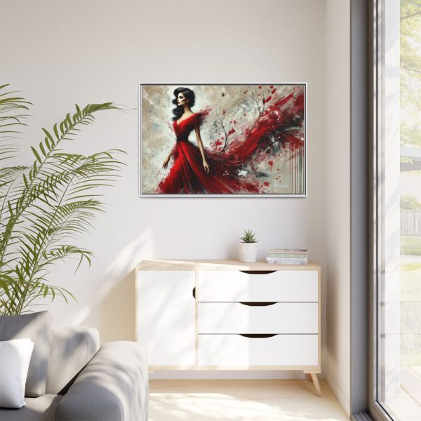 2420361612174839303_2048.jpeg Stylized Woman in Flowing Red Dress Framed Canvas