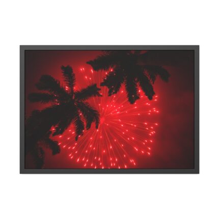 Firework Show Tropical New Year Framed Poster