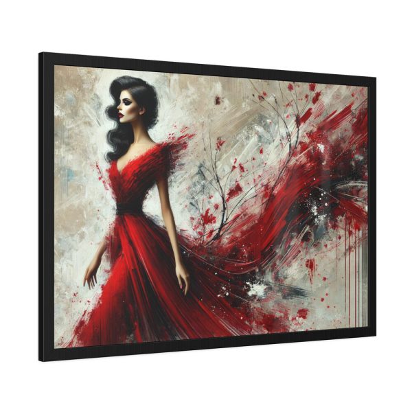 2458243282513709118_2048.jpeg Stylized Woman in Flowing Red Dress Framed Poster