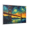 Colorful and Dramatic Golden Gate Bridge Framed Canvas