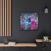 2867130298428604263_2048.jpeg Pyramids Illuminated by Neon Lights Framed Canvas
