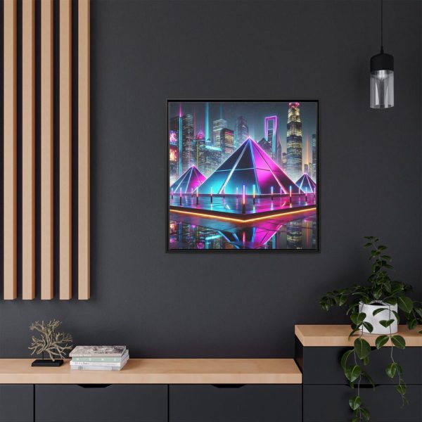 2867130298428604263_2048.jpeg Pyramids Illuminated by Neon Lights Framed Canvas