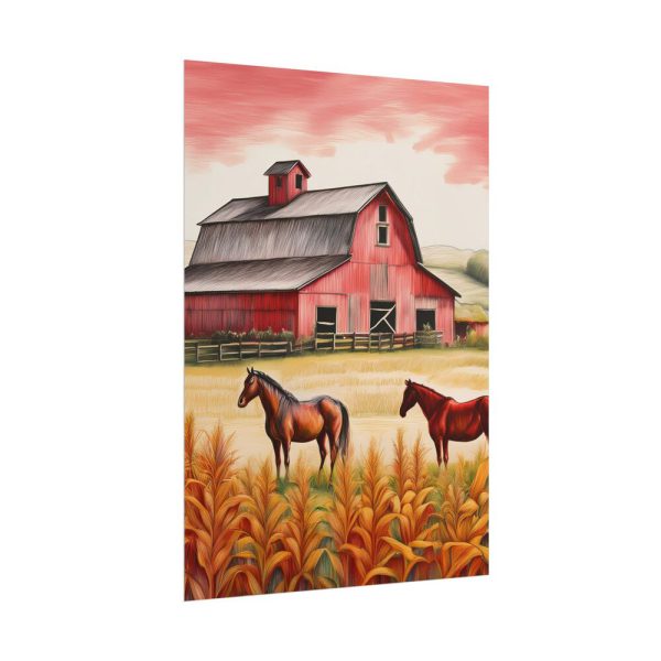 3005331889251349589_2048.jpeg Farm Barn With Horse Poster