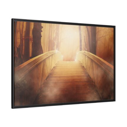 Old Bridge on Forest Framed Canvas
