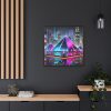 3377191805186038424_2048.jpeg Pyramids Illuminated by Neon Lights Framed Canvas