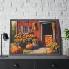3380864952496132148_2048.jpeg Barn Pumpkin Flowers Autumn Framed Poster