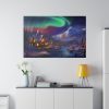 3390098842862496993_2048.jpeg Cottage In Winter With Northern Lights Standard Canvas