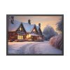 Half Timbered Cottage In Winter Framed Poster