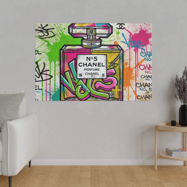 Graffiti-Style Artwork of Chanel No. 5 Perfume Bottle Standard Canvas