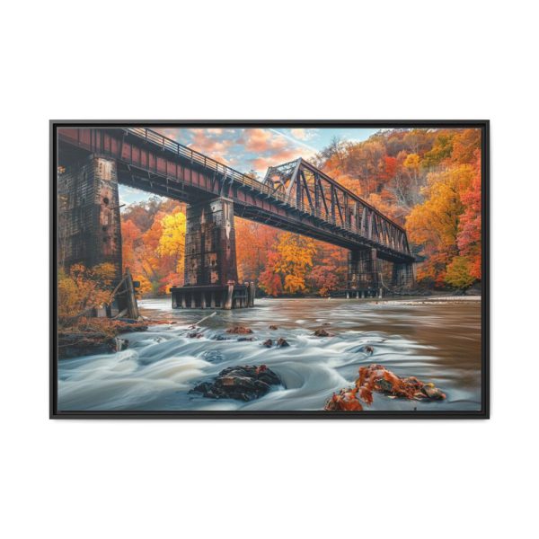Autumn Bridge Art II Framed Canvas