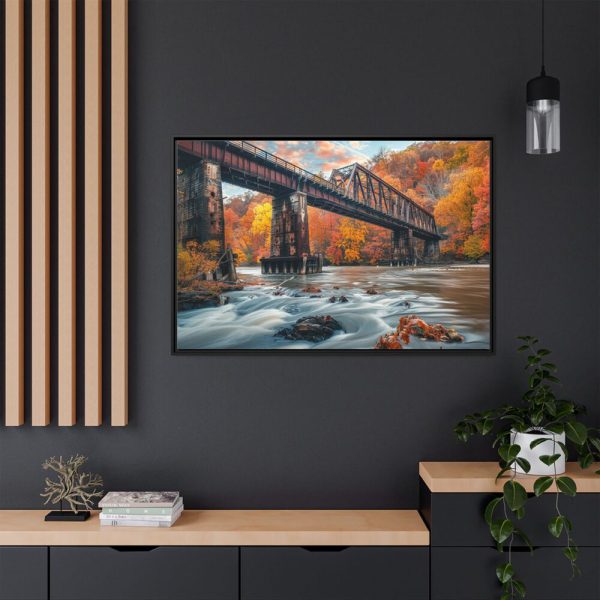 Autumn Bridge Art II Framed Canvas