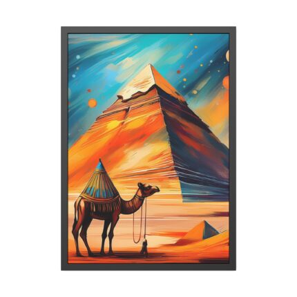 Camel and Pyramid Framed Poster