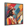 3872295836906670936_2048.jpeg Beautiful Black Woman Jazz Musician Framed Canvas