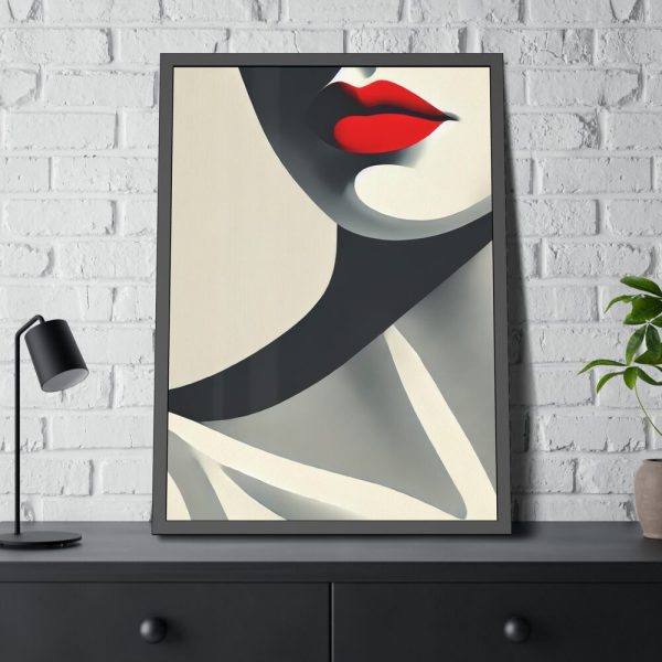3980424319905937798_2048.jpeg Minimalist of Woman's Lower Face Framed Poster