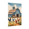 Barn Farm With Chickens Poster