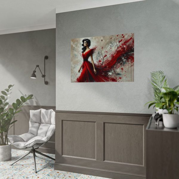 4042692255261173182_2048.jpeg Stylized Woman in Flowing Red Dress Poster