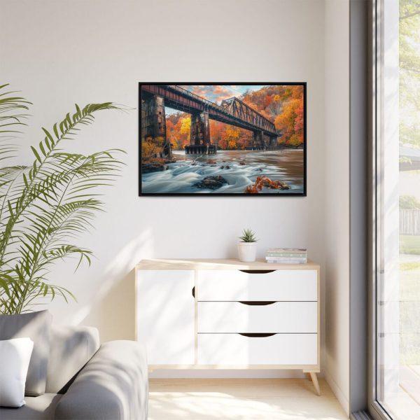 Autumn Bridge Art II Framed Canvas