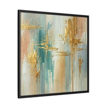 Textured Vertical Brushstroke Effect Framed Canvas