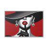 4289297706909895057_2048.jpeg The woman With Large Black Hat Framed Canvas