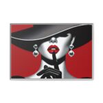 The woman With Large Black Hat Framed Canvas - Image 10