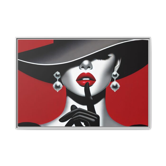 The woman With Large Black Hat Framed Canvas - Image 10