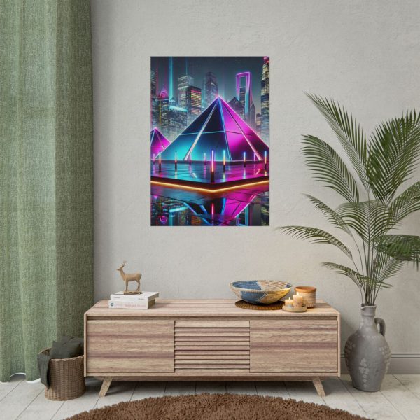 4299111631717470066_2048.jpeg Pyramids Illuminated by Neon Lights Poster