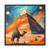 4609610211591854318_2048.jpeg Camel and Pyramid Framed Canvas