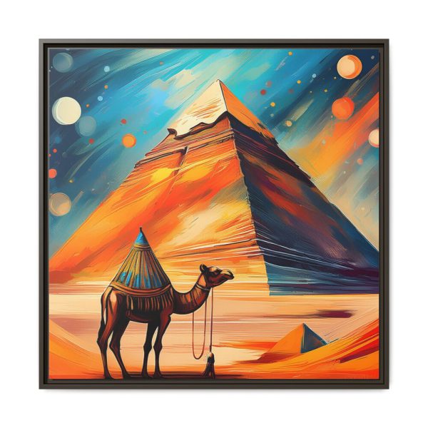 4609610211591854318_2048.jpeg Camel and Pyramid Framed Canvas