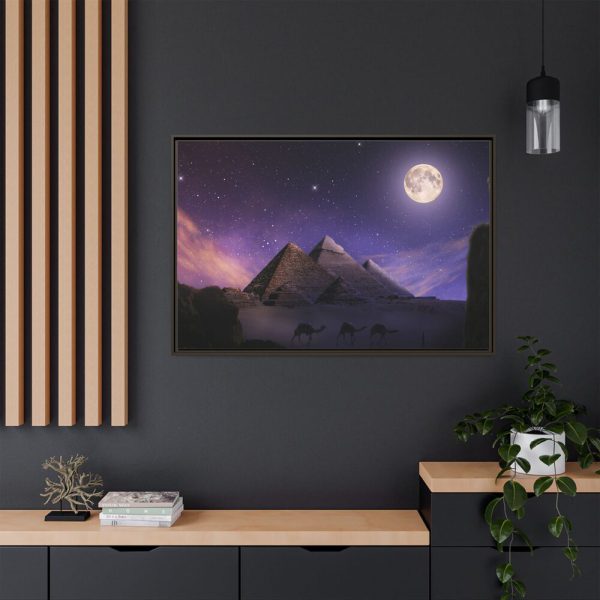 4654606634887839914_2048.jpeg Bedouin Near the Pyramids Framed Canvas