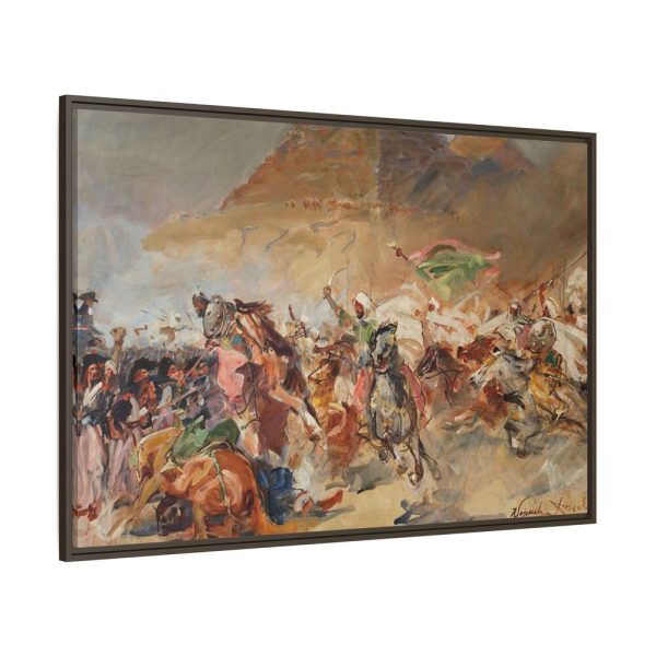 Battle Pyramids Framed Canvas